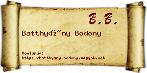 Batthyány Bodony névjegykártya